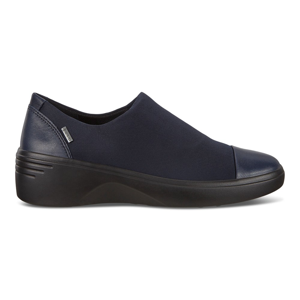 ECCO Womens Slip-On Navy - Soft 7 Wedge - NGX-096743